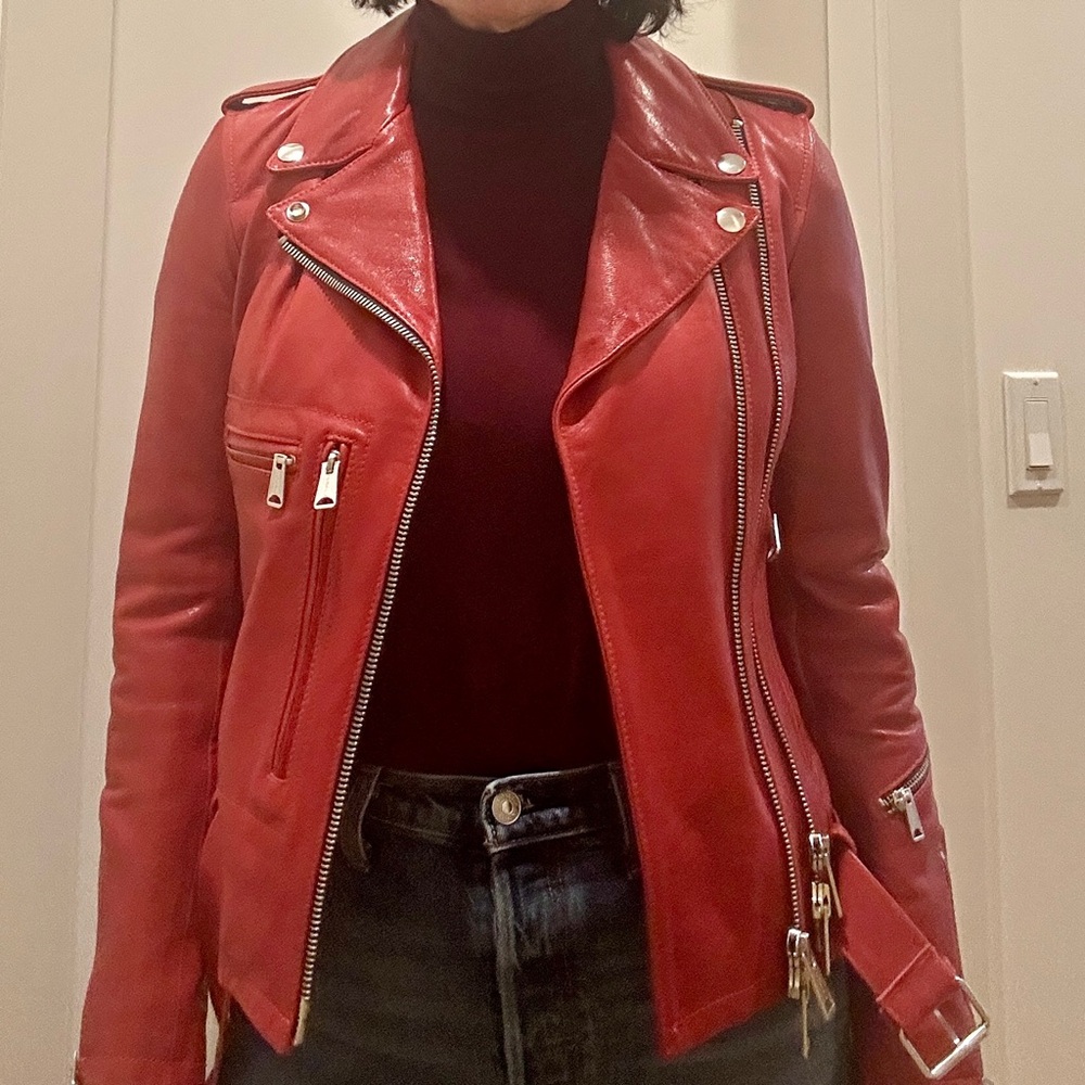 🔥🔥 R13 Red Leather Moto Jacket - Picture 3 of 16